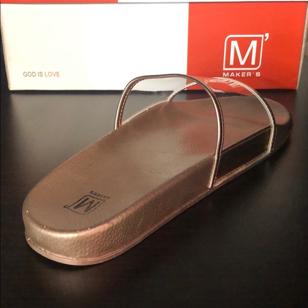 Rosegold Slides Clear Slides Flip Flops Sandals - Picture 4 of 6